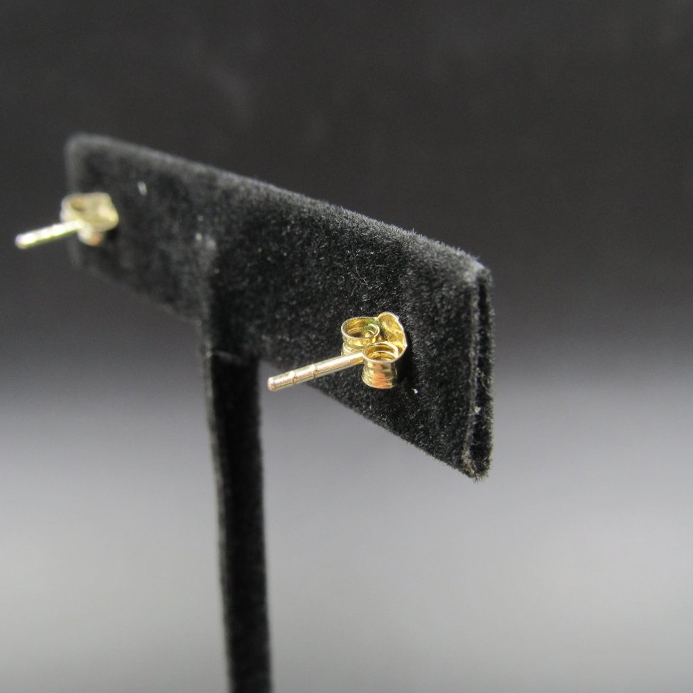 Sterling Silver Gold Plated Rectangle Purple Cz E… - image 4